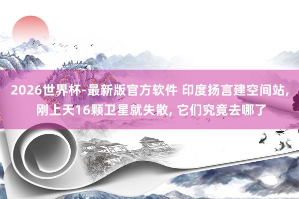 2026世界杯-最新版官方软件 印度扬言建空间站， 刚上天16颗卫星就失散， 它们究竟去哪了