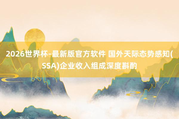 2026世界杯-最新版官方软件 国外天际态势感知(SSA)企业收入组成深度斟酌