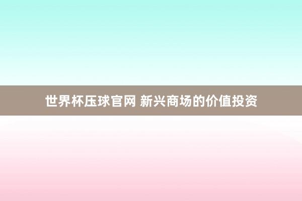 世界杯压球官网 新兴商场的价值投资