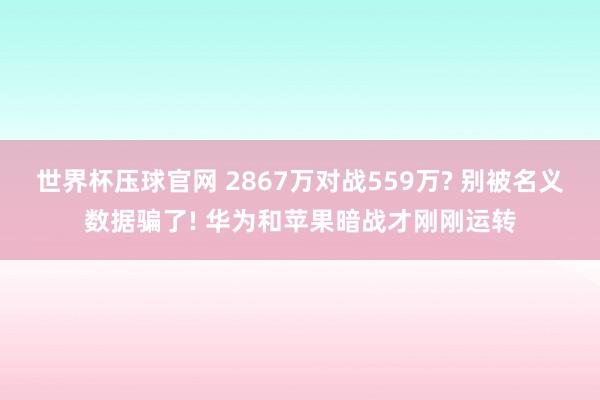 世界杯压球官网 2867万对战559万? 别被名义数据骗了! 华为和苹果暗战才刚刚运转
