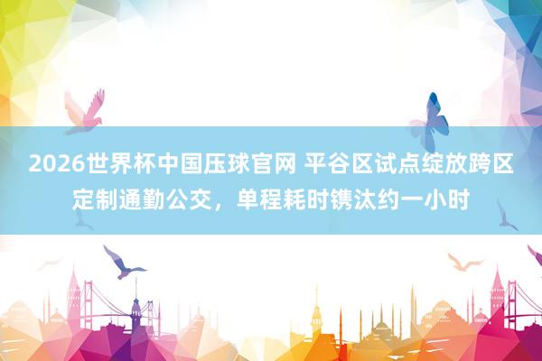 2026世界杯中国压球官网 平谷区试点绽放跨区定制通勤公交，单程耗时镌汰约一小时
