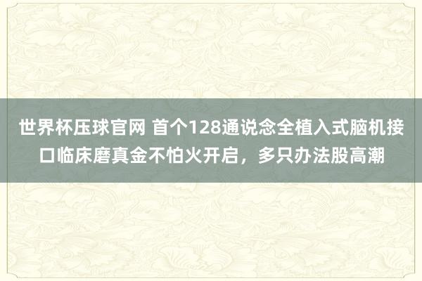 世界杯压球官网 首个128通说念全植入式脑机接口临床磨真金不怕火开启，多只办法股高潮