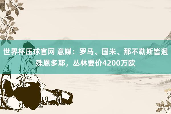 世界杯压球官网 意媒：罗马、国米、那不勒斯皆迥殊恩多耶，丛林要价4200万欧