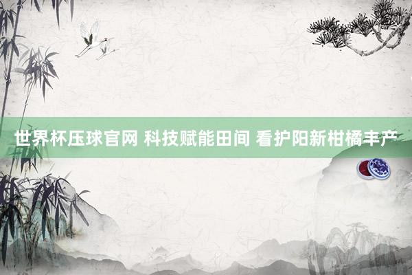 世界杯压球官网 科技赋能田间 看护阳新柑橘丰产