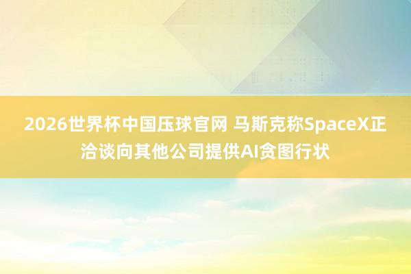 2026世界杯中国压球官网 马斯克称SpaceX正洽谈向其他公司提供AI贪图行状