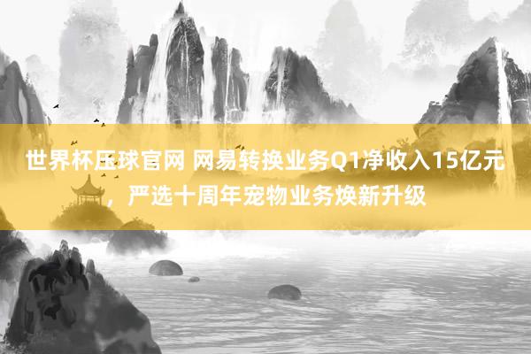 世界杯压球官网 网易转换业务Q1净收入15亿元，严选十周年宠物业务焕新升级