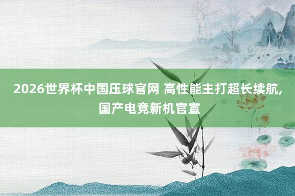2026世界杯中国压球官网 高性能主打超长续航， 国产电竞新机官宣