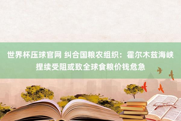 世界杯压球官网 纠合国粮农组织：霍尔木兹海峡捏续受阻或致全球食粮价钱危急