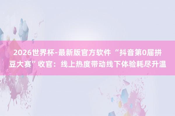 2026世界杯-最新版官方软件 “抖音第0届拼豆大赛”收官：线上热度带动线下体验耗尽升温
