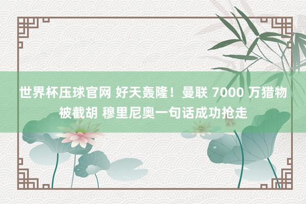 世界杯压球官网 好天轰隆！曼联 7000 万猎物被截胡 穆里尼奥一句话成功抢走