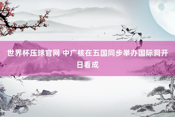 世界杯压球官网 中广核在五国同步举办国际洞开日看成