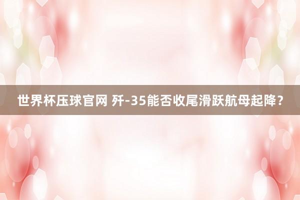 世界杯压球官网 歼-35能否收尾滑跃航母起降？