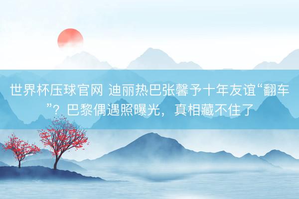 世界杯压球官网 迪丽热巴张馨予十年友谊“翻车”?巴黎偶遇照曝光,真相藏不住了