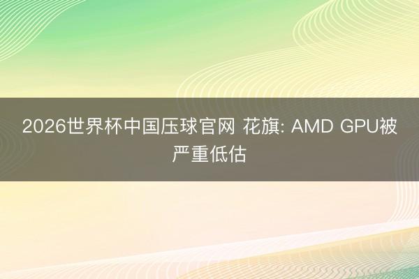 2026世界杯中国压球官网 花旗: AMD GPU被严重低估